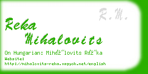 reka mihalovits business card